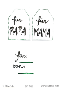 Gift-Tags Printable | Pixi mit Milch
