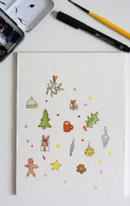 Christmas Essentials Wallpaper illustriert | Pixi mit Milch