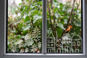 Weihnachtliche Fenstermalerei: DIY | Pixi mit Milch