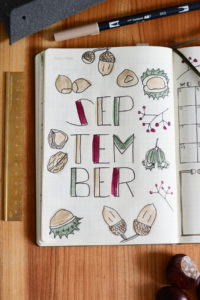 Bullet Journal: September-Coverpage | Pixi mit Milch